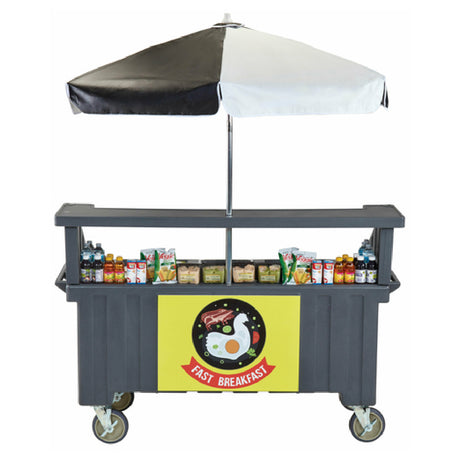 Cambro CVC72191 Camcruiser® Vending Cart 74-1/2" X 31-3/4" X 94"H (3) Full Size Counter Top Wells