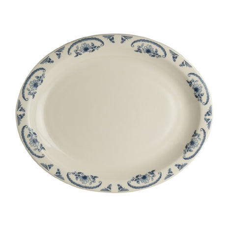 Steelite HL2615035 - Narrow Rim Oval Platter, 13.75" X 11.25", American Rose
