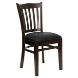 Flash Furniture XU-DGW0008VRT-WAL-BLKV-GG Hercules Series Restaurant Chair Vertical Wood Slat Back