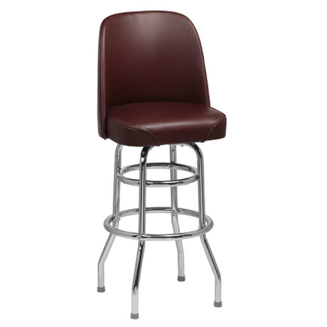 Royal Industries ROY 7722 BRN Bucket Bar Stool High Back Heavy Foam Padded Waterfall Seat