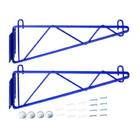 Hubert 93048 - CenPro Deep Wall Mounting Brackets For Blue Epoxy Wire Shelving, 18"