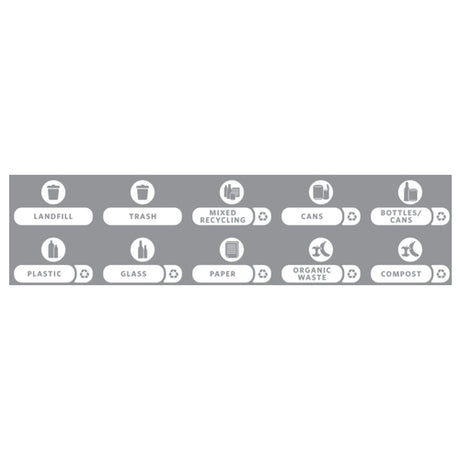 Rubbermaid 1977787 - Slim Jim® Recycling Label Kit Version C, Includes (1) Each Mixed Recycling