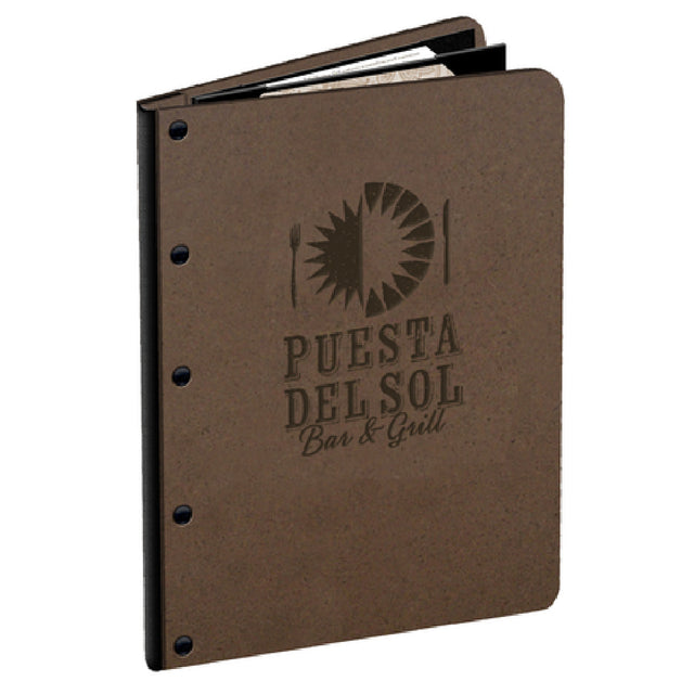 Menu Solutions HB40A Menu Cover Holds 5-1/2" X 8-1/2" Inserts Triple Booklet With 4 Views