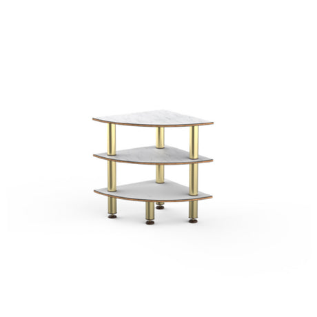 Steelite MGCMLX04CBXF - Modular Classic Corner Unit White Carrera Brushed Brass Heavy Duty Caster