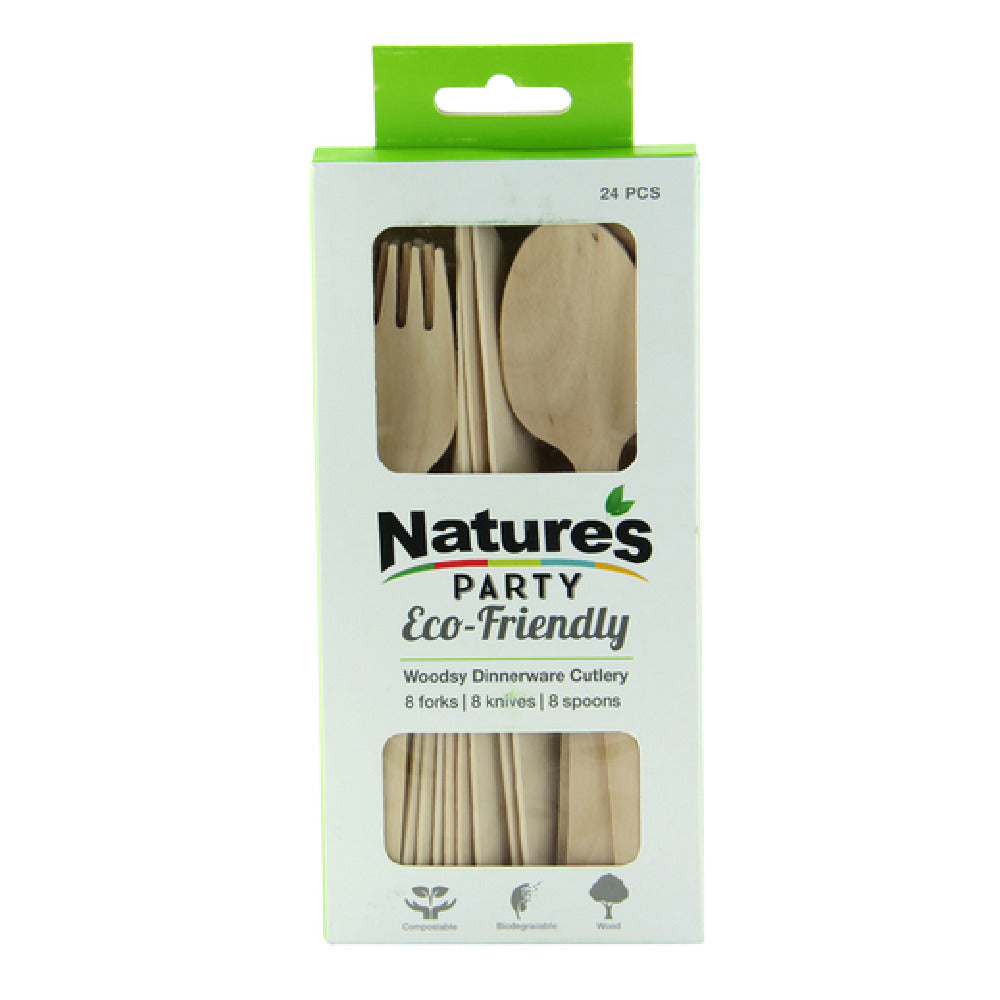PacknWood 8NPCOUVB241B - Cutlery Kit, Includes: (1) Fork, (1) Spoon