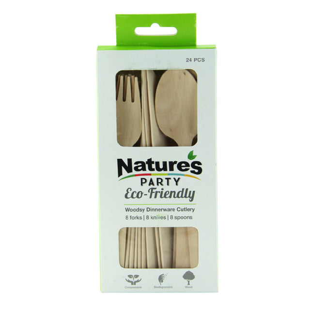 PacknWood 8NPCOUVB241B - Cutlery Kit, Includes: (1) Fork, (1) Spoon