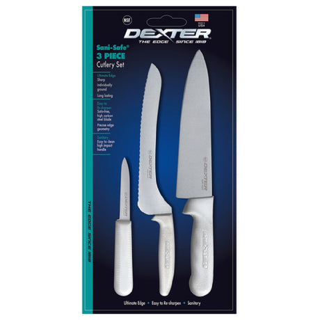 Dexter Russell 20503 Sani-Safe® (SS3) Cutlery Set 3 Piece Includes (1) Each: 10" Chef's/cook's Knife