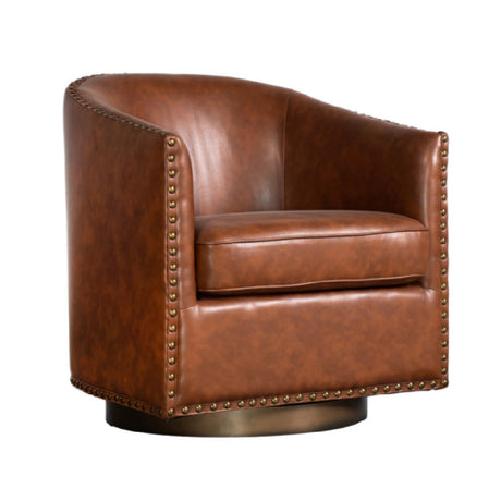 Flash Furniture BS-AC22-061-BRNPU-GG Myles Club Style Commercial Barrel Accent Armchair