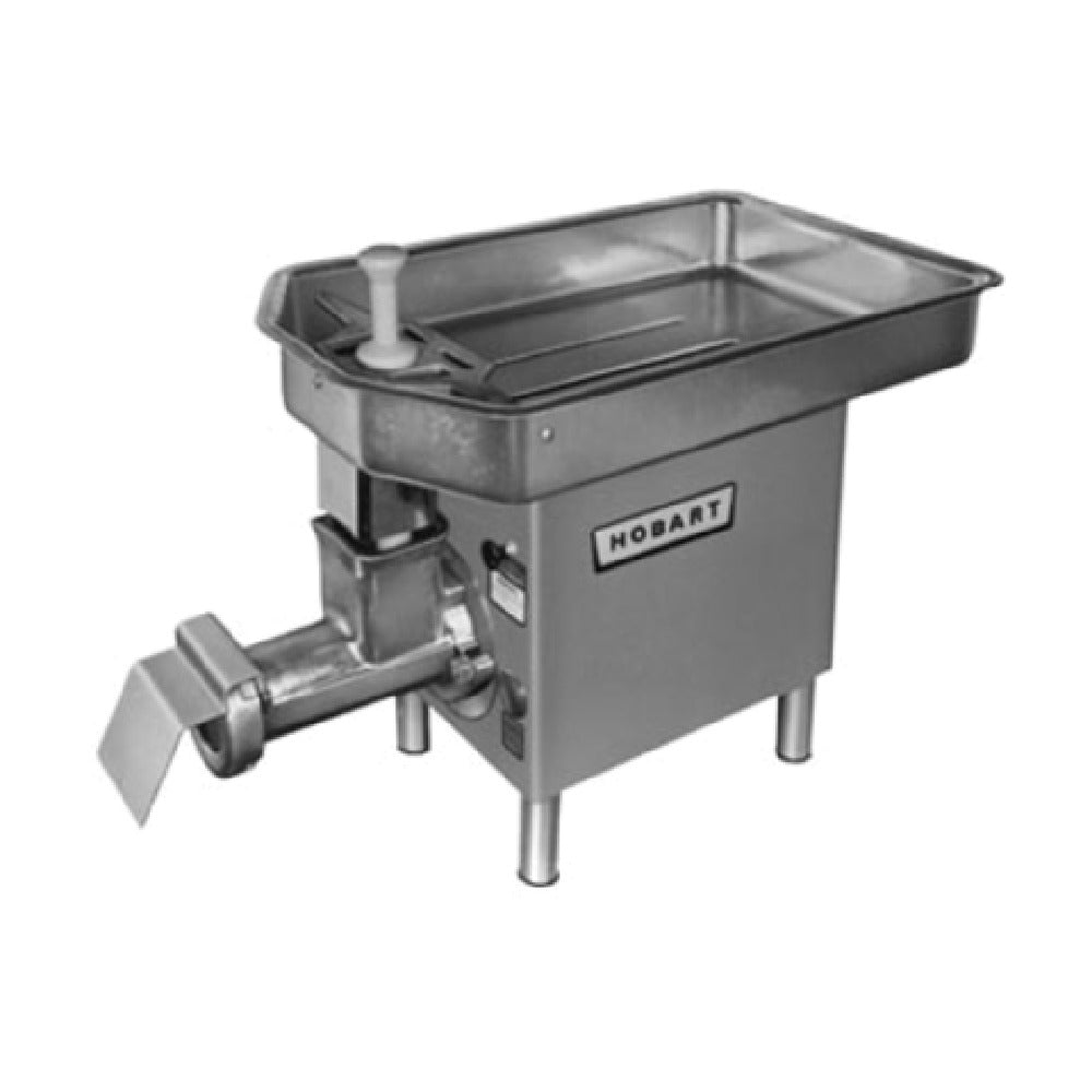 Hobart 4732+BUILDUP Hobart Meat Grinder With Fixed (non-removable) Pan #32 Tinned Chop End