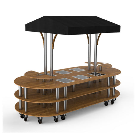 Steelite MGCMLD03BSBW - Round Warming Induction Market Station, 130.0" X 59.0" X 96.0"