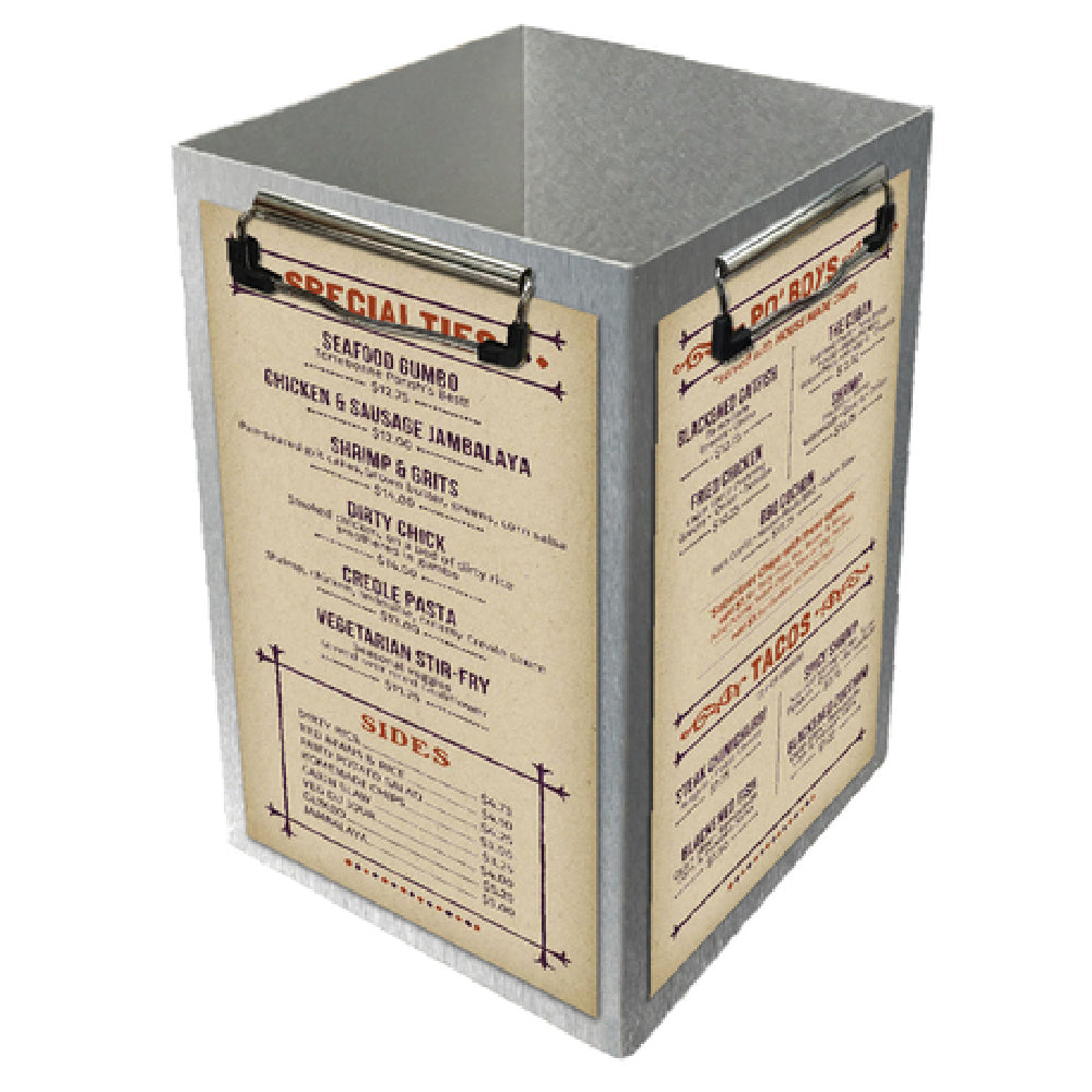 Menu Solutions ATT4CLIP-E Table Tent Holds 5-1/2" X 8-1/2" Inserts Quad Panel