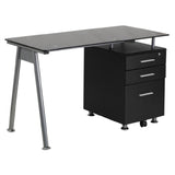 Flash Furniture NAN-WK-021A-GG Computer Desk 47-1/4"W X 23-1/2"D X 29-1/2"H Tempered Glass Top