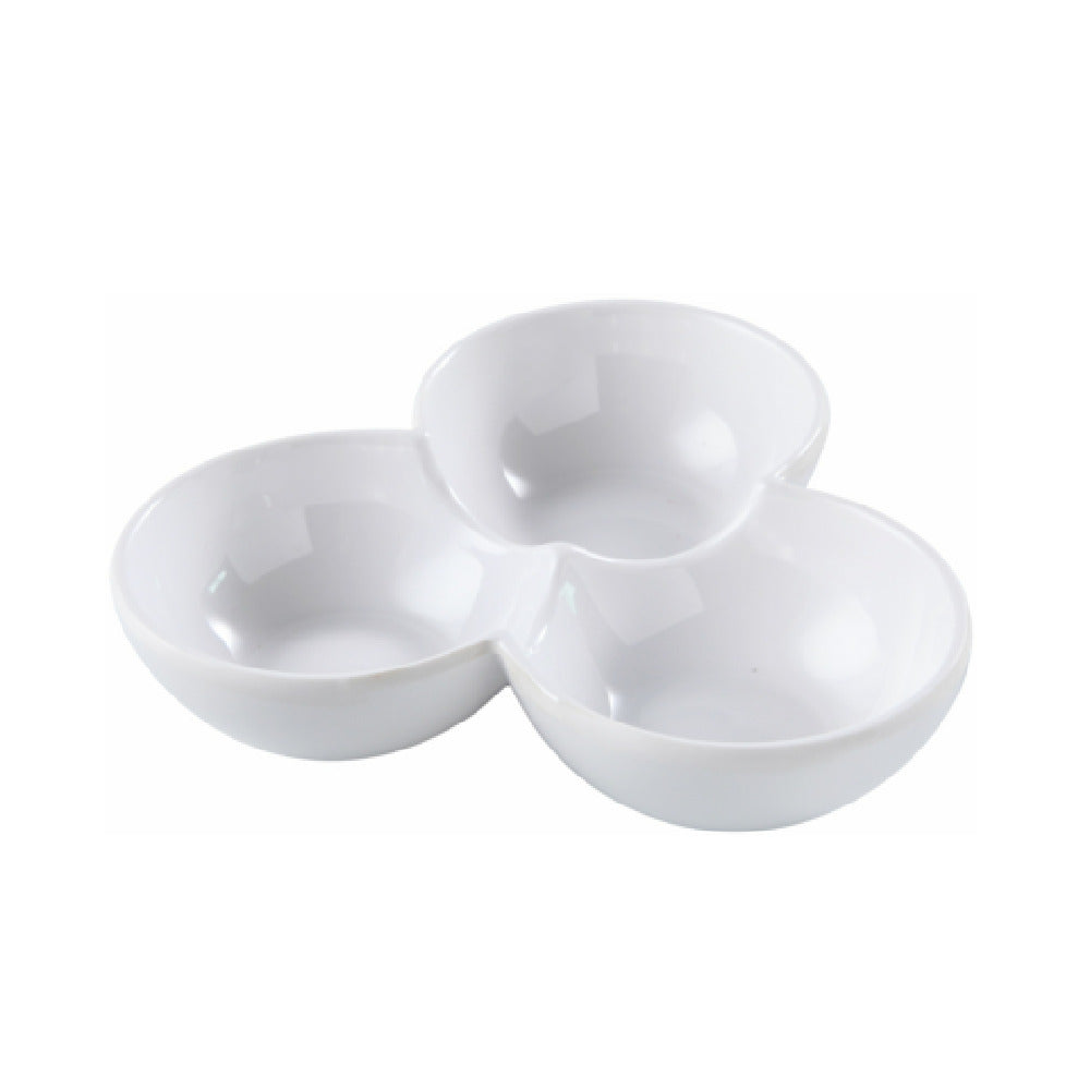 Yanco OK-817 Osaka 3-Divided Sauce Dish 7"W X 6"D X 1.5"H (per Case= 4 Dozen) (sold By Case)