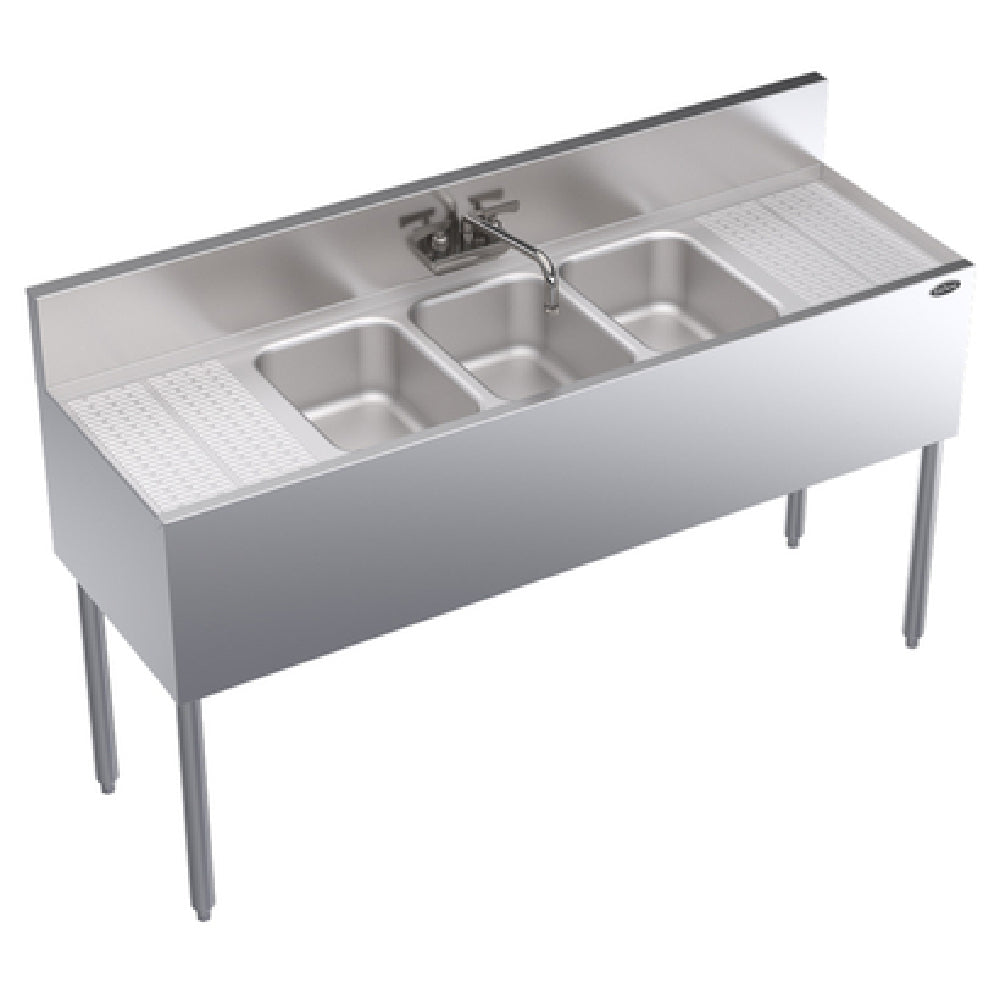 Krowne KR19-53C Royal Series Underbar Sink Unit Three Compartment 60"W X 19"D