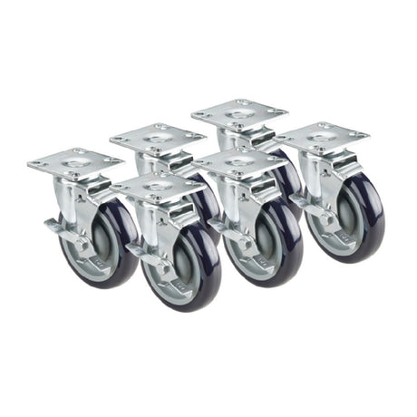 Krowne BC-139 Casters 5" With Brakes (set Of 6)