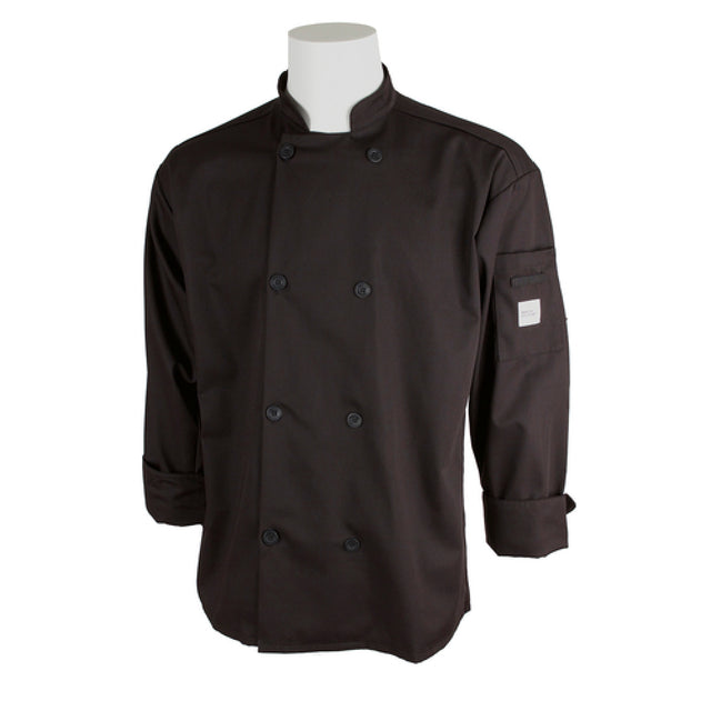 Mercer Culinary M60010BKXS Millennia® Unisex Jacket (8) Traditional Buttons Shoulder Pocket