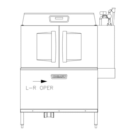 Hobart CL54EN-ADV+BUILDUP Conveyor Dishwasher Advansys Model Single Tank