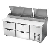 Beverage Air DPD72HC-4 Pizza Top Refrigerated Counter Two-section 72"W