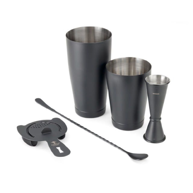 Mercer M37101MBK - Barfly® Basics Set, 5-piece, Includes (1) Full Size And (1) Half Size Shakers