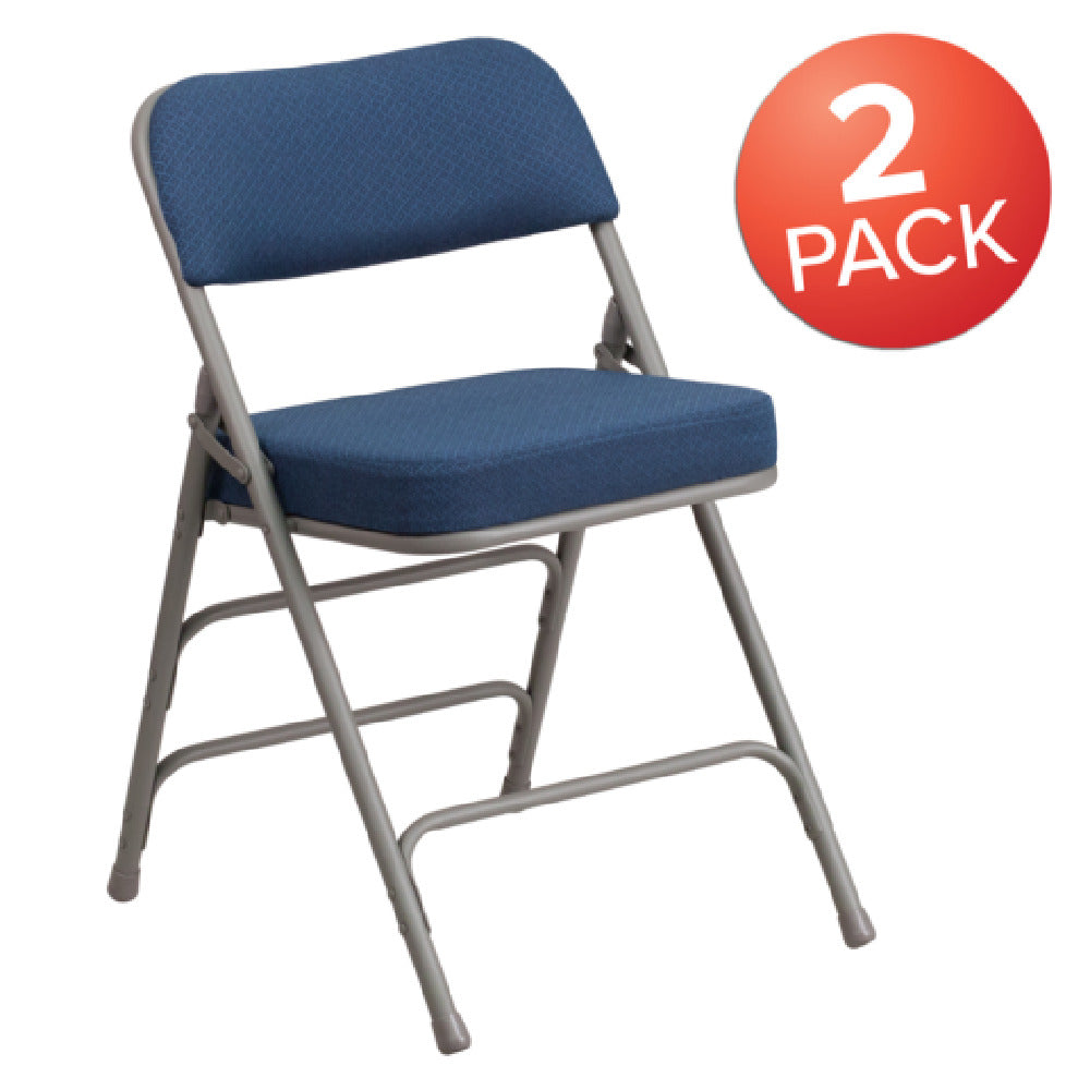 Flash Furniture 2-AW-MC320AF-NVY-GG Hercules Series Folding Chair Navy Fabric Back & Seat