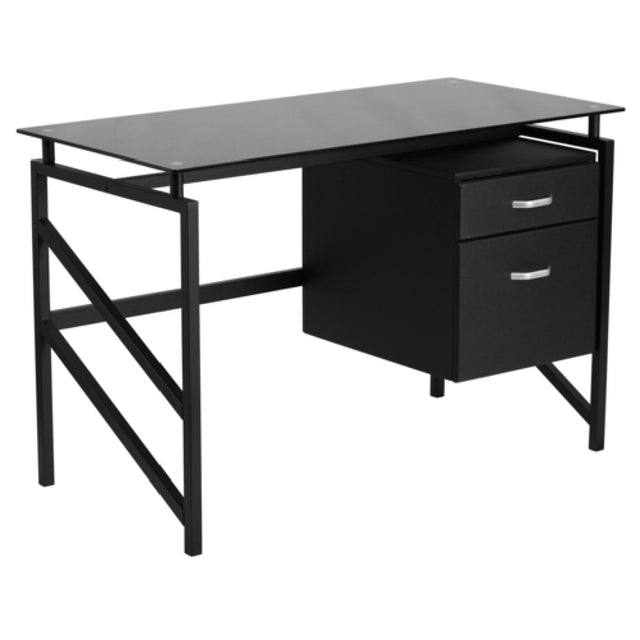 Flash Furniture NAN-WK-036-GG Computer Desk 46"W X 22-1/2"D X 30"H Tempered Glass Top