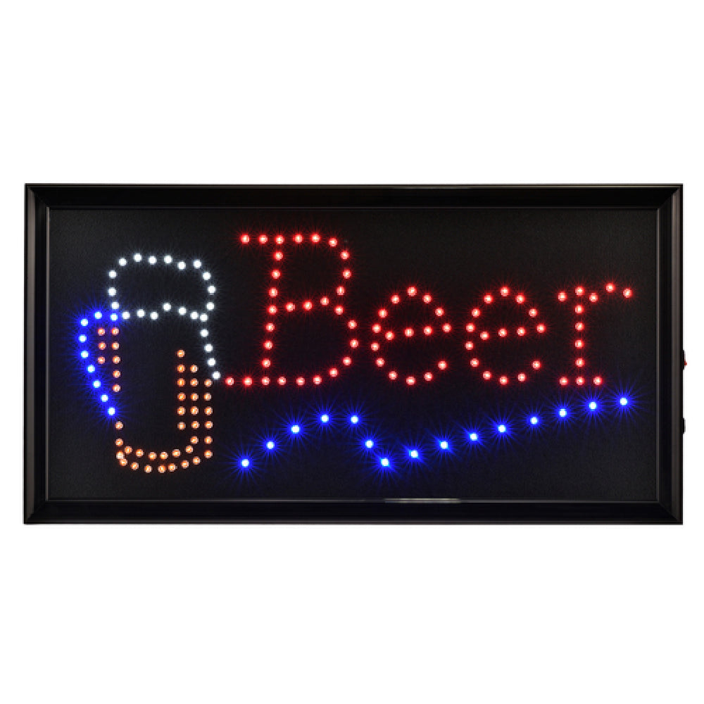 Alpine Industries ALP497-14 Beer Sign With Two Display Modes 19" X 10" LED Rectangular