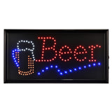 Alpine Industries ALP497-14 Beer Sign With Two Display Modes 19" X 10" LED Rectangular