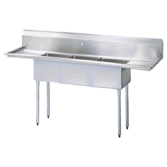 Turbo Air TSA-3-D1 Sink 3-compartment With 18" Left & Right-hand Drainboards