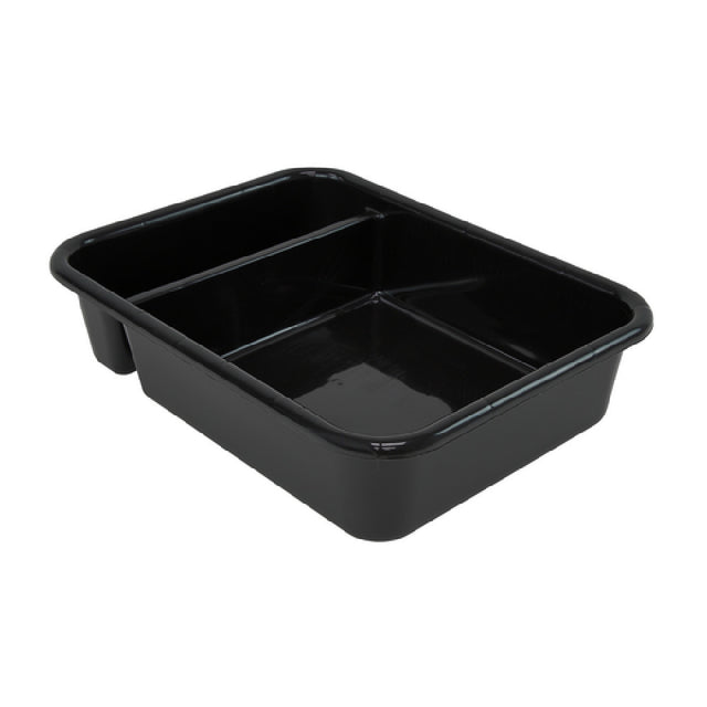 Quantum FSB-21165CS_BLACK - Bussing Tub, 15"W X 20"L X 5"H, (2) Compartment