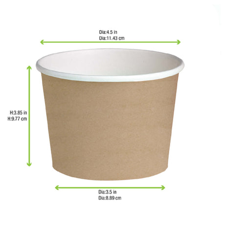 PacknWood 210DELIK22K - Buckaty Take Out Container, 24 Oz., 4.49" Dia. X 3.55"H