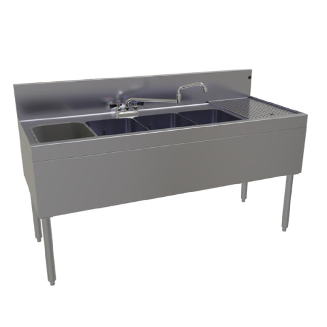 Glastender FSB-60L-S Underbar Sink Unit Four Compartment 60"W X 24"D