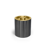 FOH RIB071BKS21_ 2qt Brushed Stainless Ice Bucket Matte Black With Matte Brass Lid
