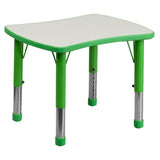 Flash Furniture YU-YCY-098-RECT-TBL-GREEN-GG Preschool Activity Table 26-5/8"W X 21-7/8"D X 14-1/2" To 23-1/2" Adjustable Height