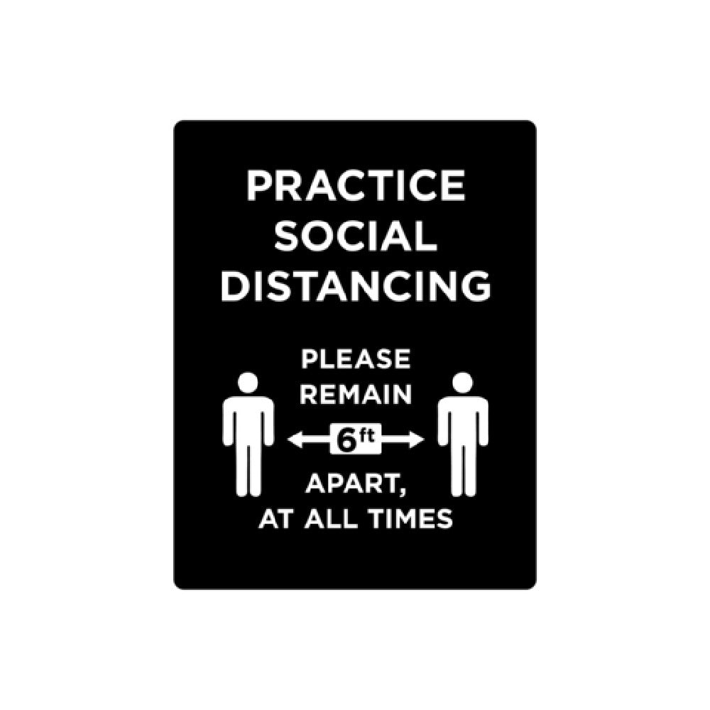 CAC China CCSN-DT6 Stanchion Sign "Practice Social Distancing" Double-sided