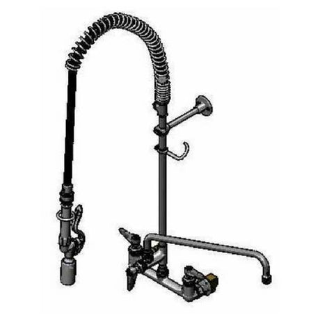 T&S Brass B-0133-18CRBJST EasyInstall Pre-Rinse Unit 8" Wall Mount Add On Faucet 18" Swing Nozzle With Stream Regulator (B-0107-J)