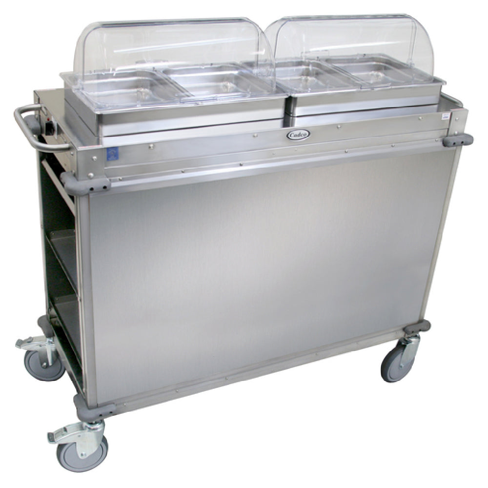 Cadco CBC-HH MobileServ® Junior Mobile Hot Buffet Cart (2) Hot Full Size Buffet Servers