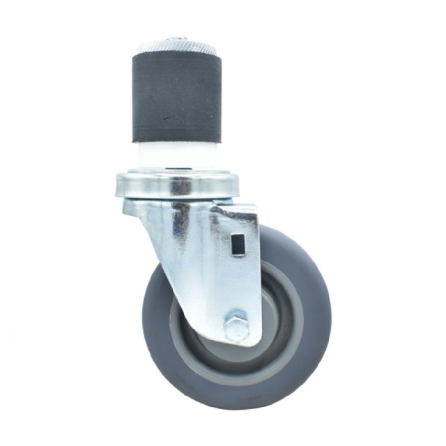 BK Resources 4SBR-4RA-GR - Swivel Caster, 2" Expanding Stem, 3" Gray Rubber Wheel