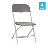 Flash Furniture 4-LE-L-3-W-GY-GG Hercules Series Big And Tall Folding Chair 650 Lb. Weight Capacity