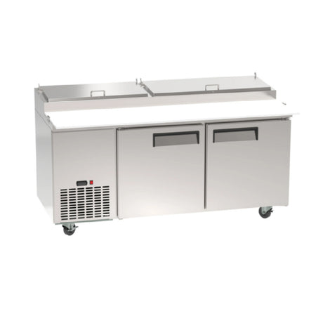Hubert 206546 - Kratos 67K-042 68" Refrigerated Pizza Prep Table, 2-door, Holds 33°F To 40°F Temperature