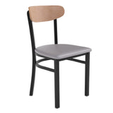 Flash Furniture XU-DG6V5GYV-NAT-GG Wright Dining Chair 500 Lb. Weight Capacity