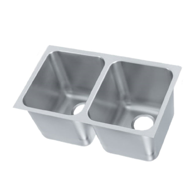 Vollrath 12122-1 Weld-In / Undermount Sink Two Compartment 14"W X 12"D X 12" Deep