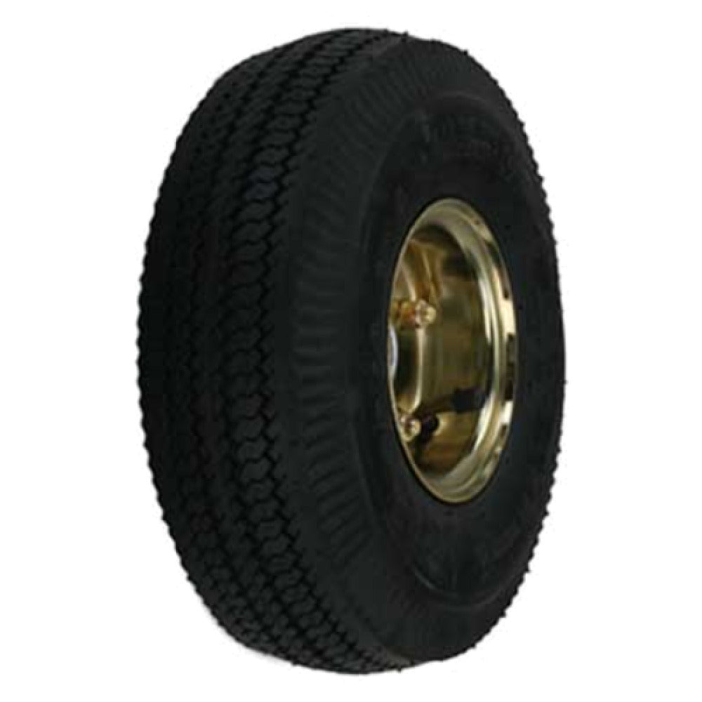 Forbes Industries 1660-WB 10” Black Full Pneumatic Offset Wheel Brass Plated Hub