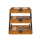 Koolmore KM-SDW-3ST - Wooden Staircase Display Case, 16.5"L X 20.3"W X 15.5"H, (3) Stepped Eucalyptus-wood Shelves
