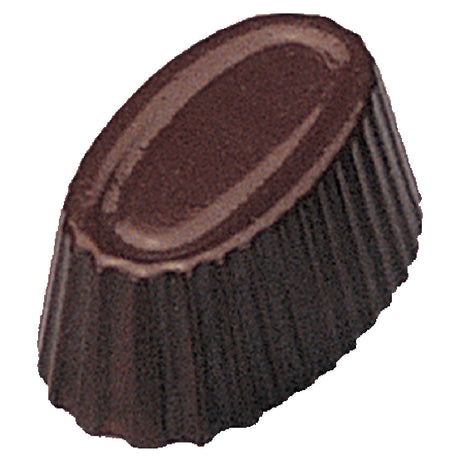 JB Prince K301 Chocolate Mold (36) Fluted Oval 1-7/16" X 7/8" X 11/16" (37mm X 23mm X 17mm)