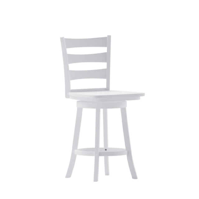 Flash Furniture ES-UN-31WS-24-WH-GG Liesel Swivel Counter Height Barstool Ladderback