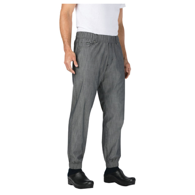 Chef Works PBE01-BWS-S Jogger 257 Pants Elastic Waistband Belt Loops