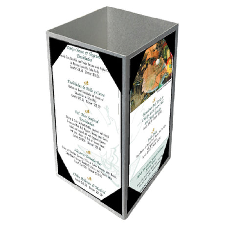 Menu Solutions ATT4PX-A Table Tent Holds 4" X 6" Inserts Quad Panel