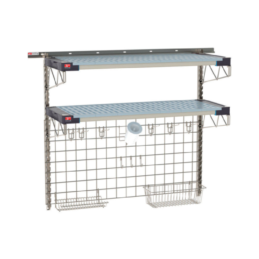 Metro SW-1848S4-45-SINK - SmartWall Life Complete Kit For Sinks, Two-shelf, Type 304 Stainless Steel Components: Wall Track