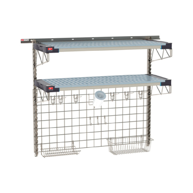 Metro SW-1848S4-45-SINK - SmartWall Life Complete Kit For Sinks, Two-shelf, Type 304 Stainless Steel Components: Wall Track