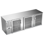 Beverage Air BB94HC-G-S - Refrigerated Back Bar Storage Cabinet, Three-section, 94"W X 30-3/8"D X 34"H